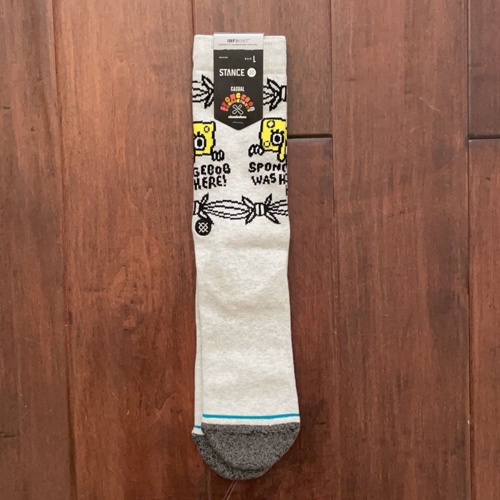 NWT Stance Spongebob Squarepants Socks Men’s Large - Picture 3 of 4